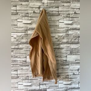 St. Albans || Women’s Pure Lambswool Tan Long Fringe Winter Fall Outdoor Scarf